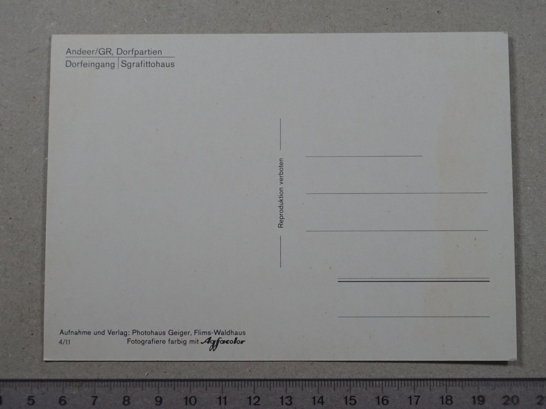 Cartoline postali: Andeer – Usato da Lenzburg venduto da fh1 1