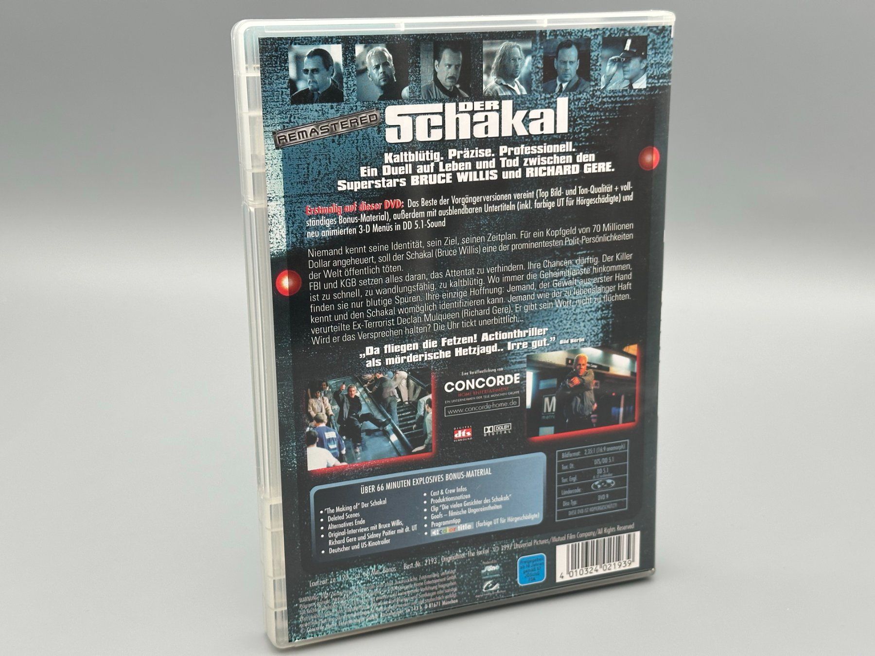 Alle DVDs: Der Schakal (DVD) – Actionthriller mit B.Willis & R.Gere – Gebraucht aus Schlieren von selected_goods 1