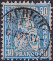 1867, Nr.41b (typische REINBLAUE Farbnuance) Kat: 450.-