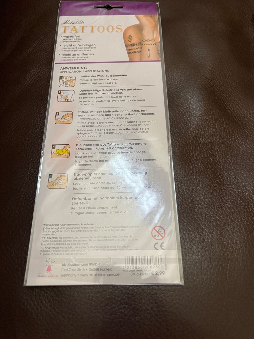 Sticker: Metallic Tattoos – Usato da Wohlen AG venduto da momo_1973 2