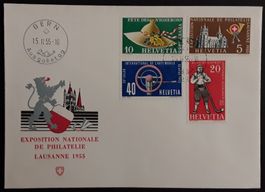 1955: Werbe FDC illustriert Nr.320-323 ungelaufen