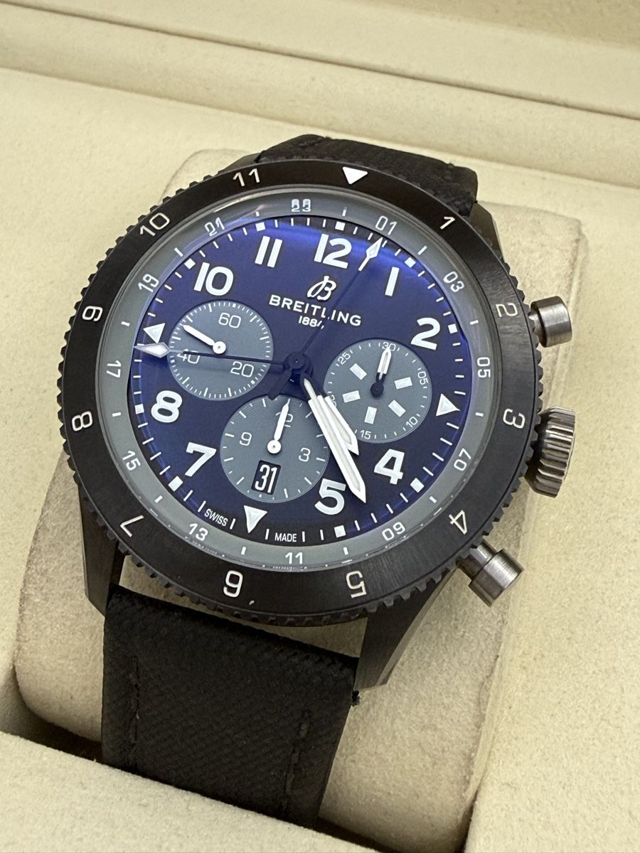 Breitling Orologi: Breitling Super Avi Chronograph GMT 46 Full Set 2023 – Usato da Zürich venduto da watchdealer-24
