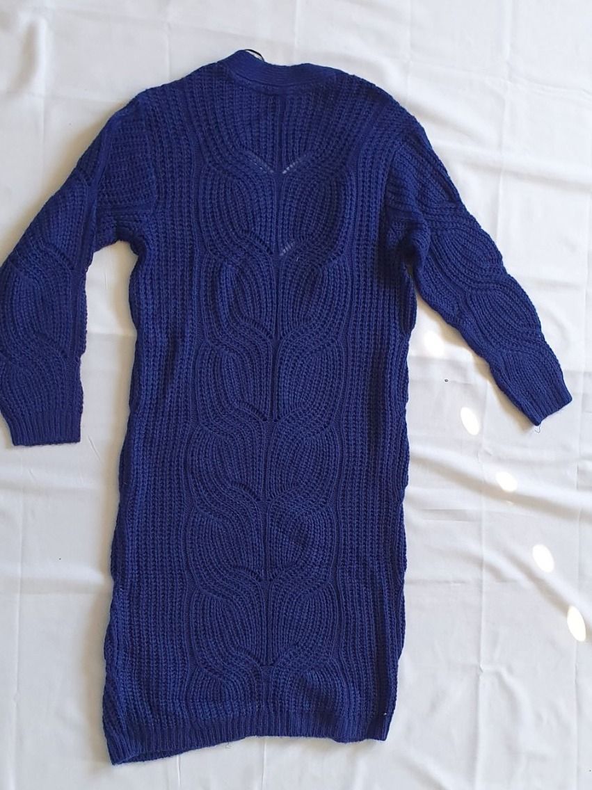 Jacken: Blaue Strickjacke long Cardigan 32/34, XS – Neu (gemäss Beschreibung) aus Niederbuchsiten von klengyel 4