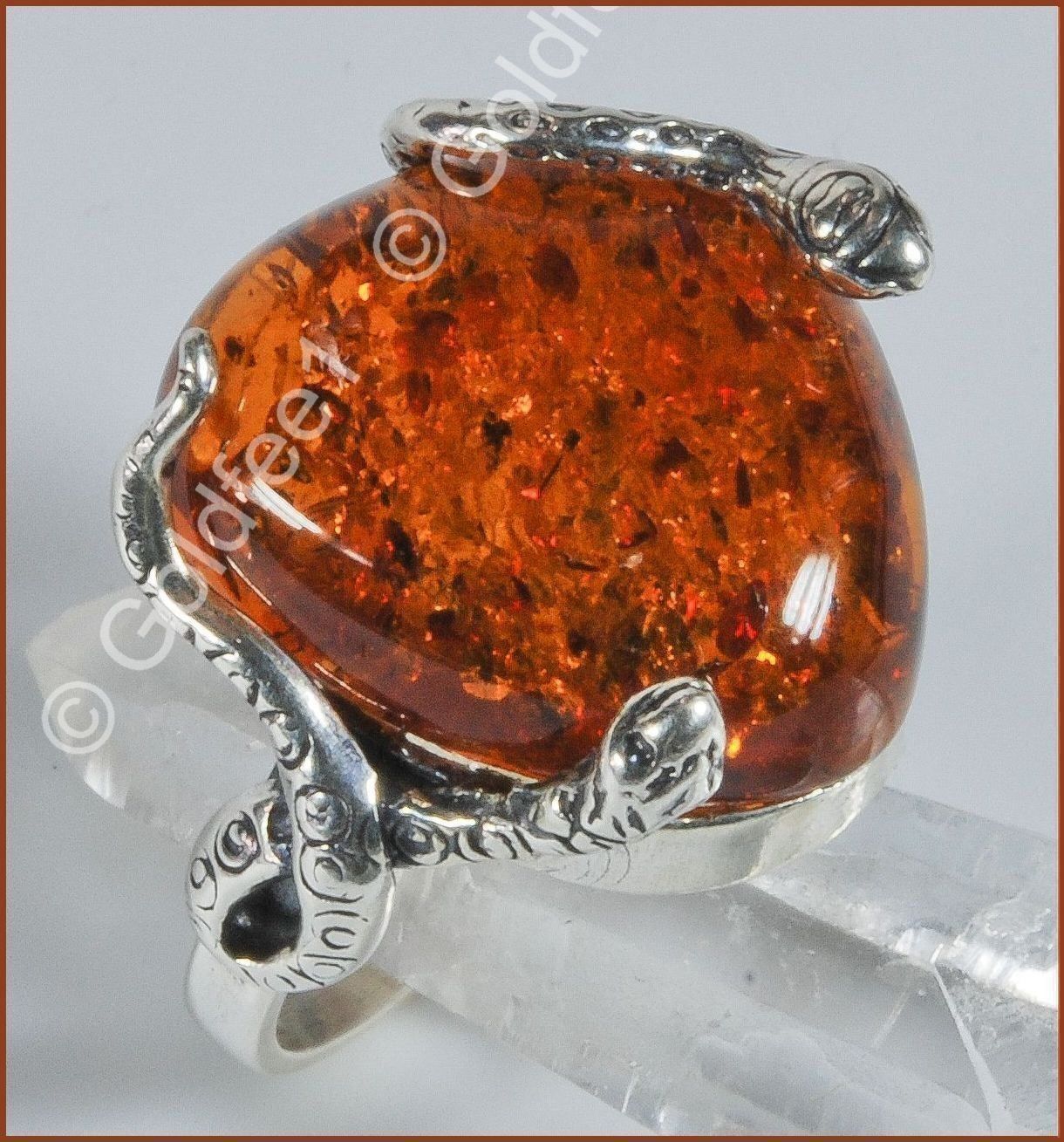 Anelli: BALTIC AMBER, Echter Bernstein Ring 925 Silber – Nuovo e nell'imballaggio originale da Oberglatt ZH venduto da Goldfee1 1