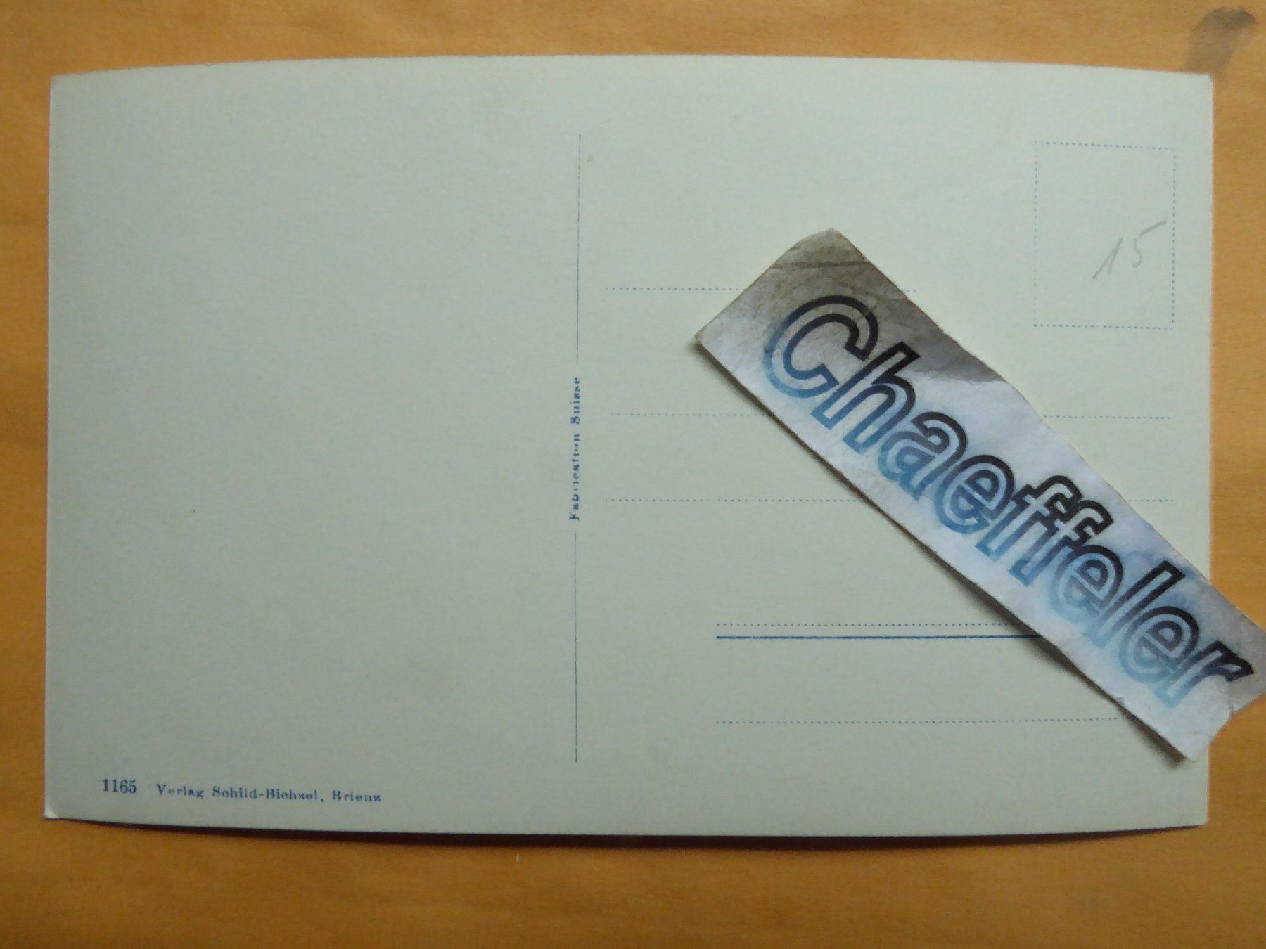 Cartoline postali: Brienz – Usato da Zürich venduto da Chaeffeler 1