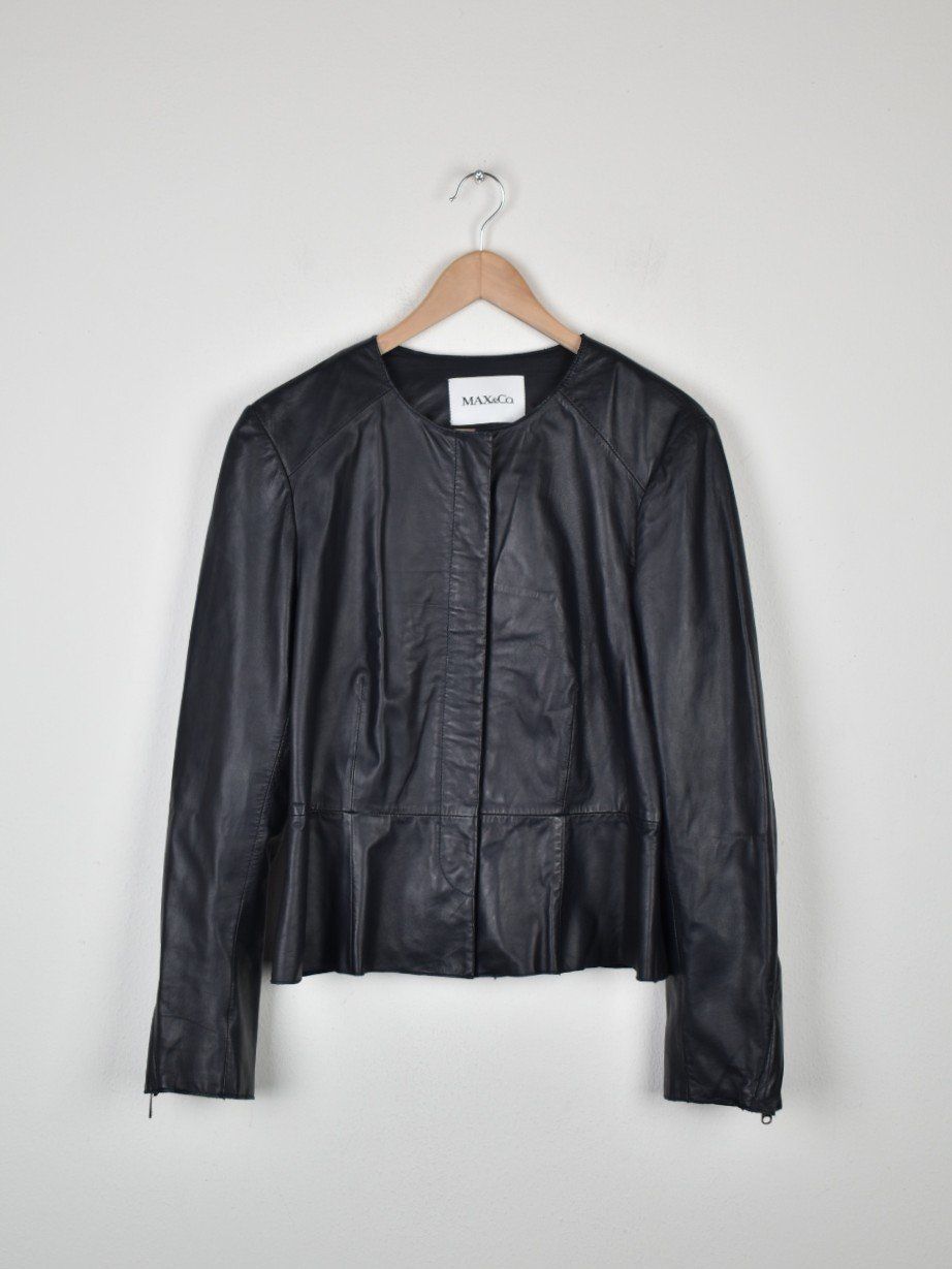 Max Mara Giacche: Max & Co Lederjacke, dunkelblau, Gr.38 – Usato da Nürensdorf venduto da 2ND_STORY