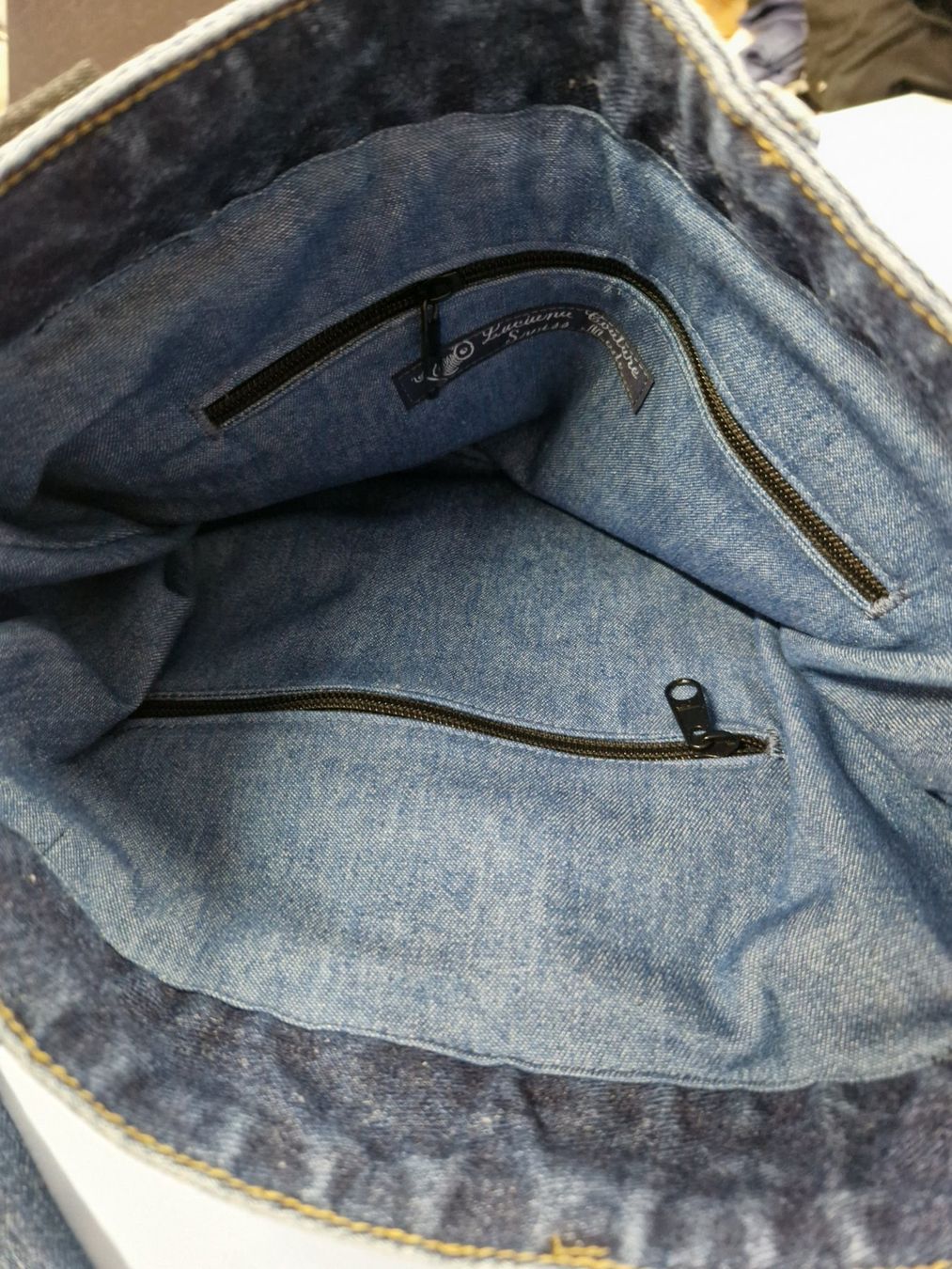 Borse da donna: Sac jeans patchwork noir / bleu UNIQUE – Nuovo e nell'imballaggio originale da St-Imier venduto da goodber 3
