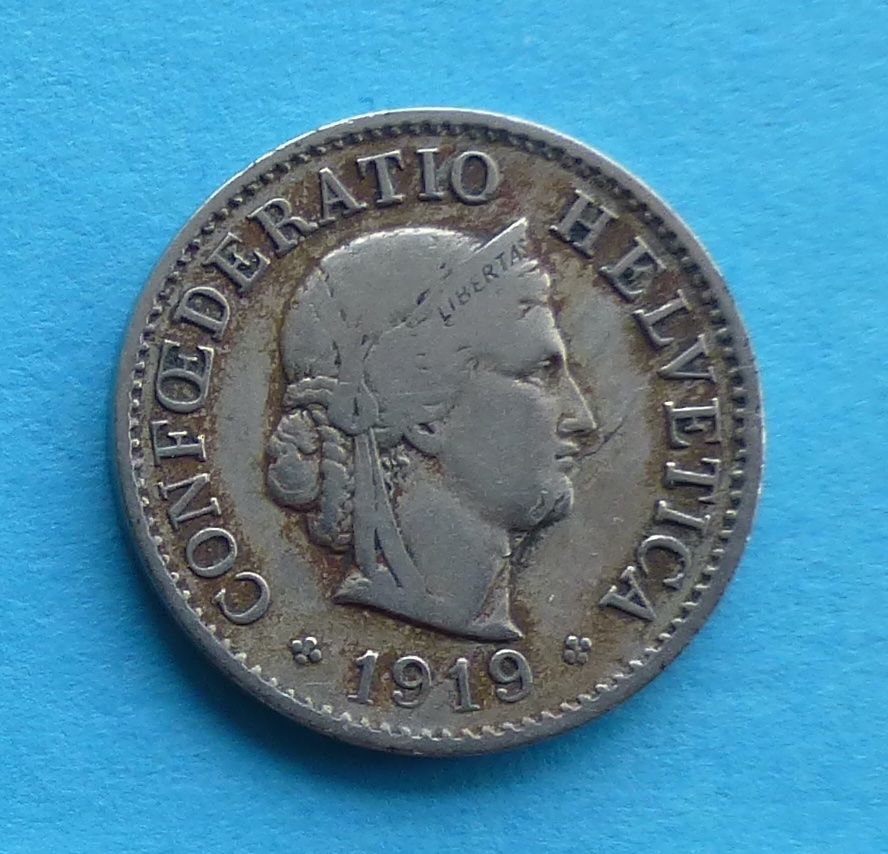 Tutti le monete: 5 Rappen 1919 – Usato da Niederglatt ZH venduto da Viktor1949 1
