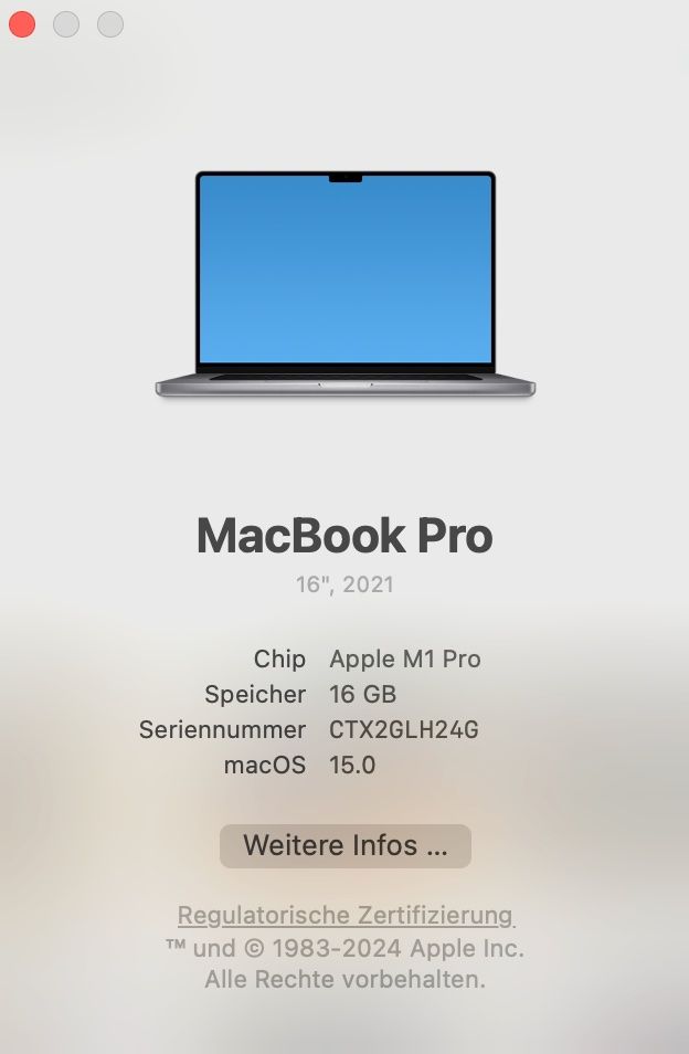 Apple Notebooks: MacBook Pro 16" M1 Pro – Gebraucht aus Salmsach von  9
