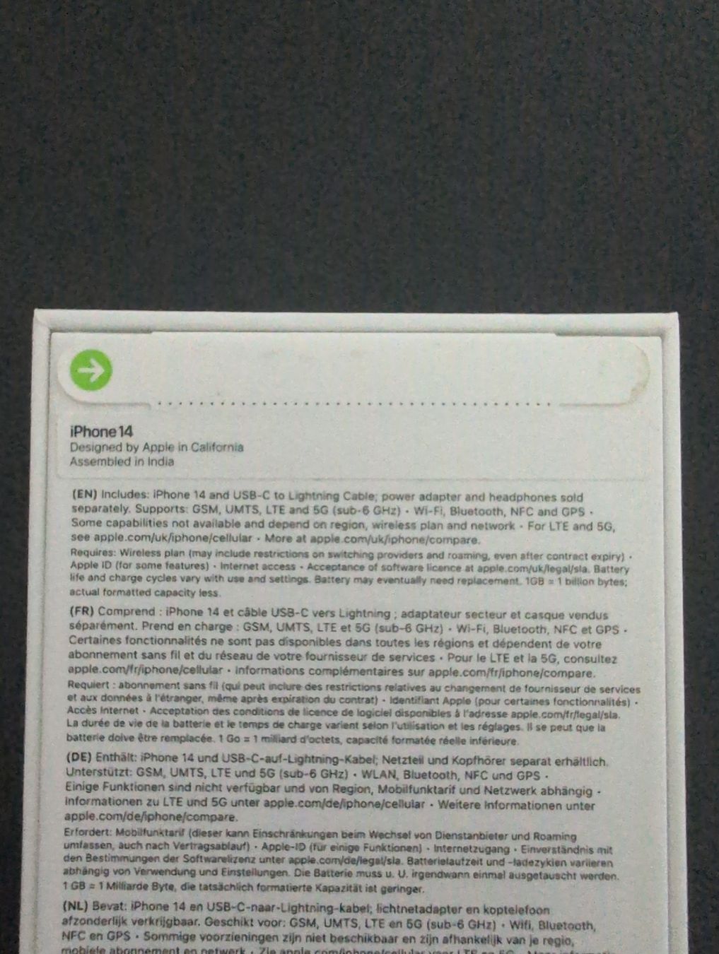 Apple Telefoni cellulari / Smartphones: iPhone 14 128GB Midnight New Sealed – Nuovo e nell'imballaggio originale da Zug venduto da skl_mpp8 1
