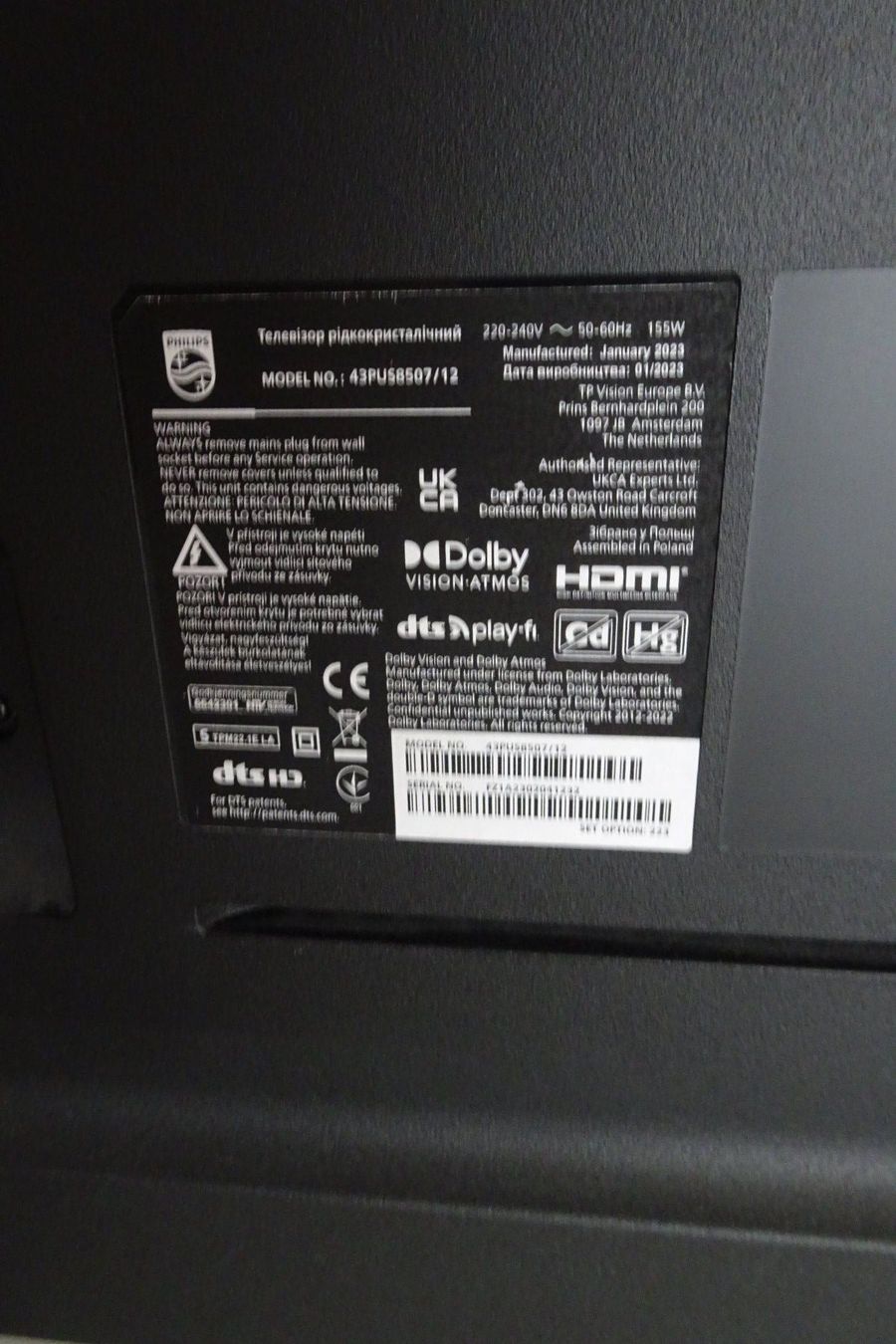 Philips Televisori: Philips UHD LED Android TV 43PUS8507 43 Zoll – Usato da Strengelbach venduto da schmetterling20 3