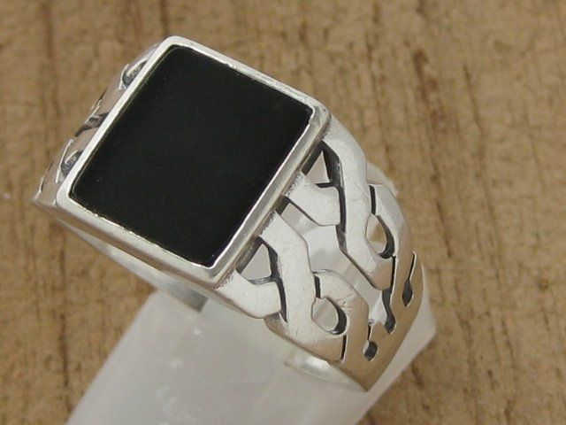 Anelli: Vintage Ring Silber 925 Onyx Zopfmuster Gr. 69 – Usato da Ermatingen venduto da Decovin 3