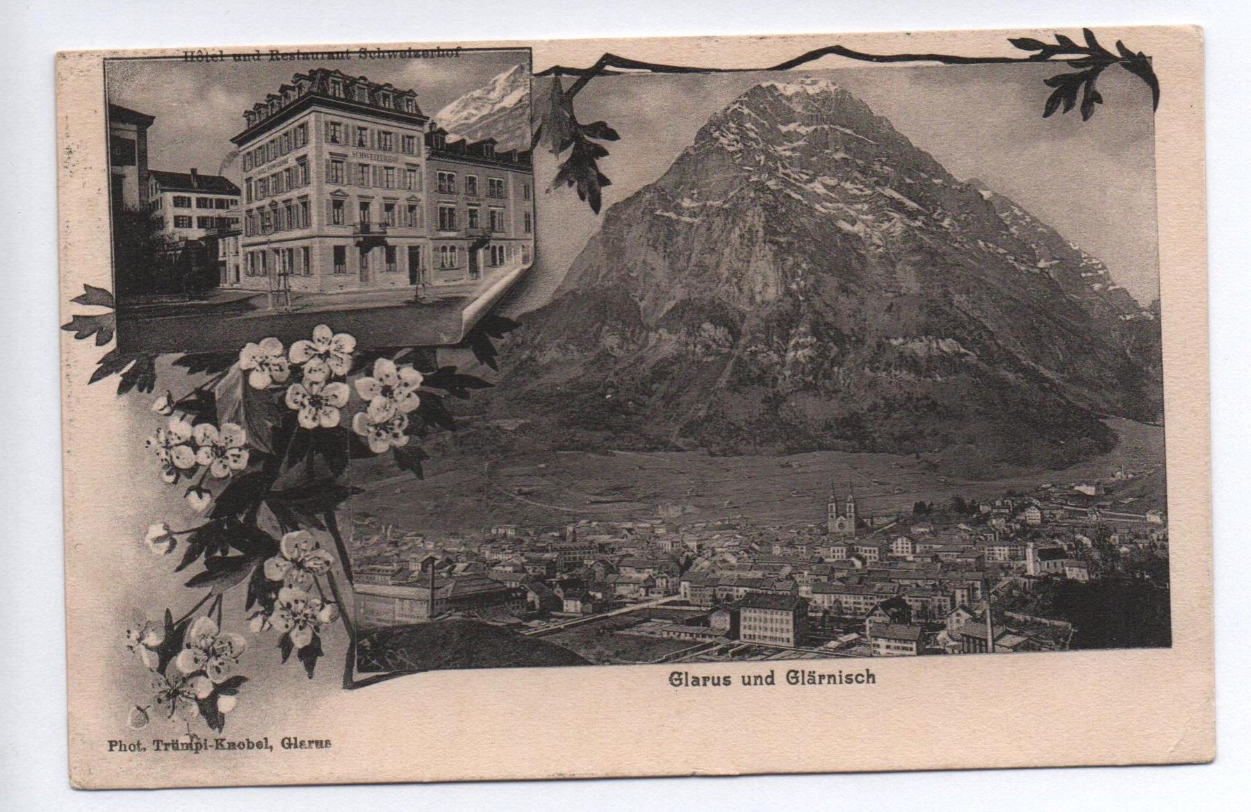 Cartoline postali: GLARUS Hôtel Restaurant Schweizerhof – Usato da Jona venduto da philajona