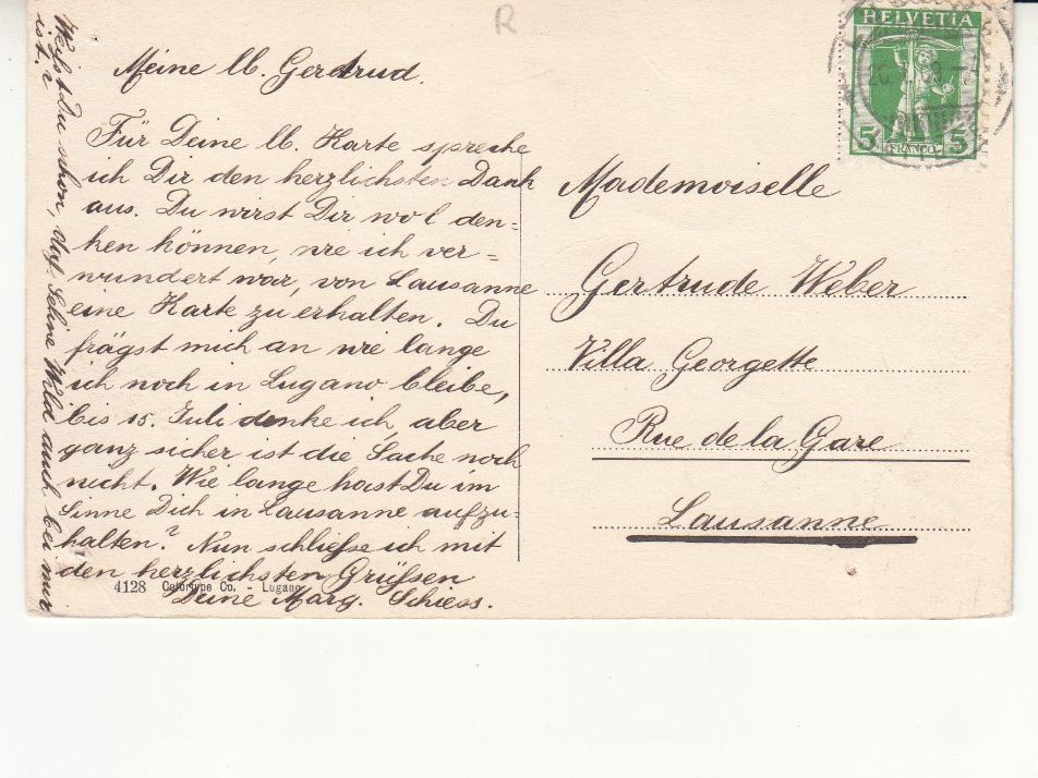 Cartoline postali: Lugano Paradiso 1909 – Usato da Bürglen TG venduto da StampGraf 1
