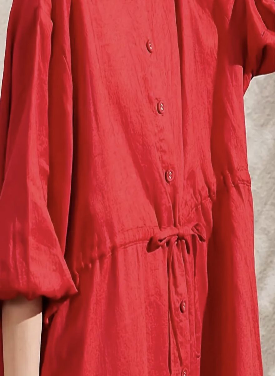 Kleider: Chic Abito -camicetta lungo di cotone rosso-nuovo-M/L – Neu und originalverpackt aus Gordevio von LanaZimm 4