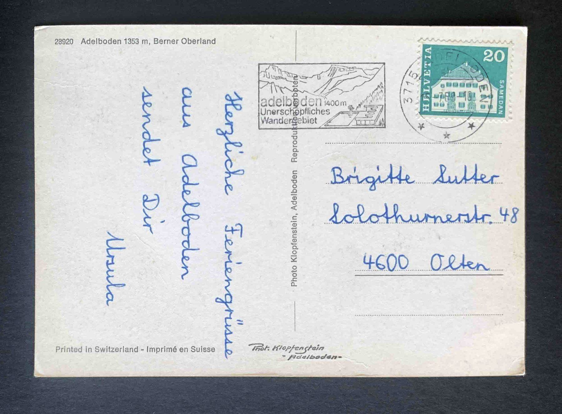 Cartoline postali: AK Adelboden Berner Oberland – Usato da Goldau venduto da artelier1 1