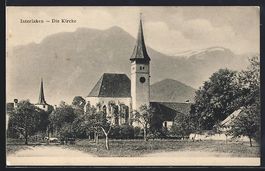 AK Interlaken, Blick auf die Kirche
