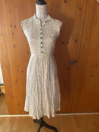 Kleid weiss/geblümt echt vintage