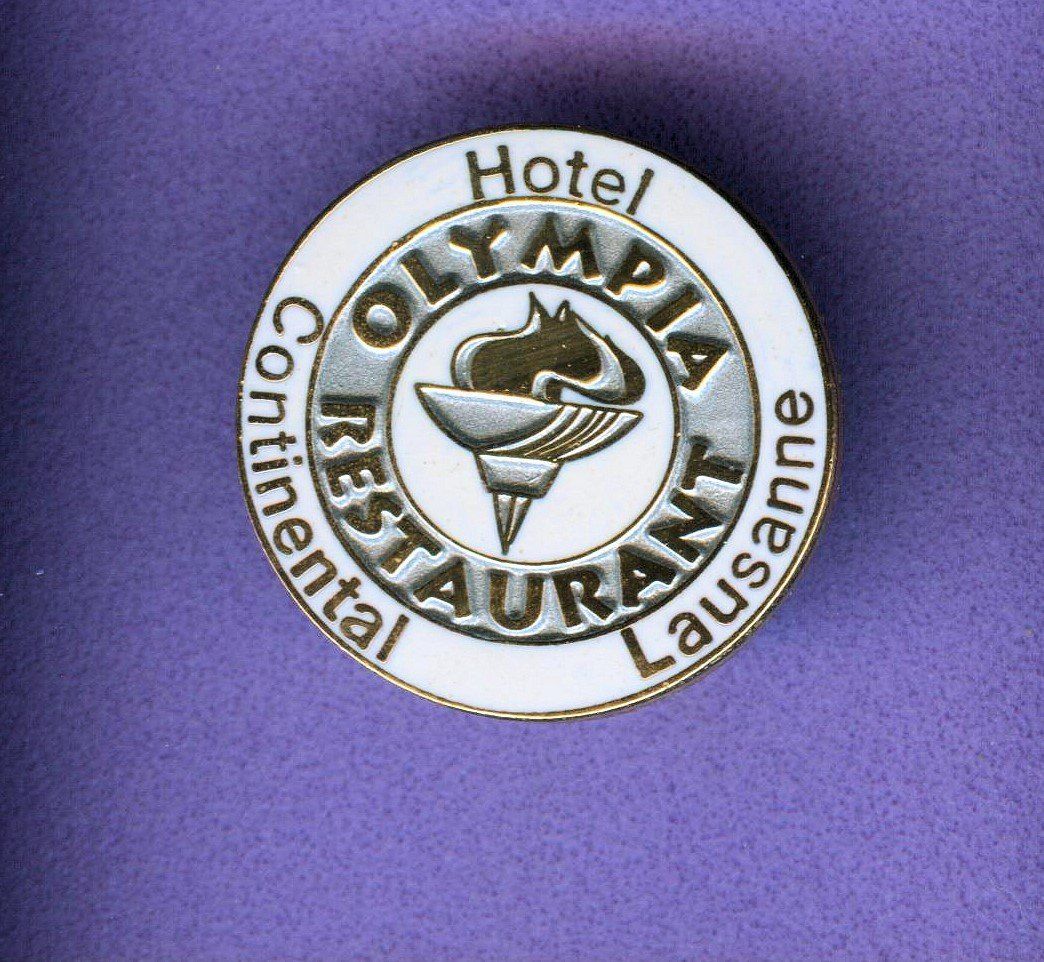 Placchette & Badge: Rest.  OLYMPIA  Hotel  CONTINENTAL  Lausanne – Usato da Winterthur venduto da Sammleroase