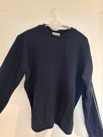 Pullover Miller dunkelblau gerippt gebrauchter Zustand