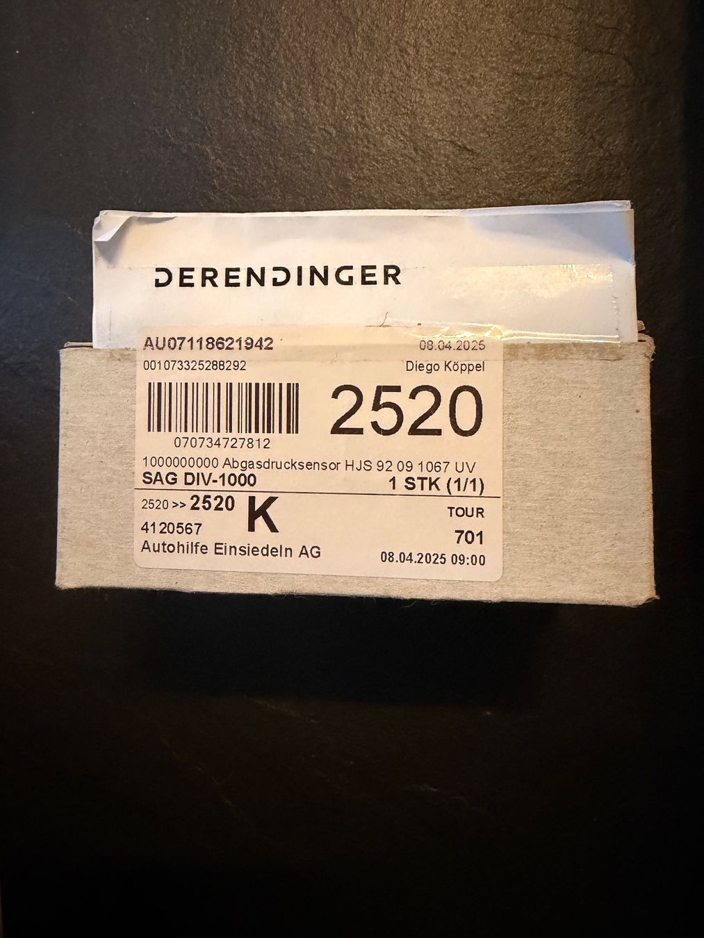 Tutti pezzi di ricambio auto: Differenzdrucksensor HJS 92 09 1067 neu im Originalkarton – Nuovo e nell'imballaggio originale da Einsiedeln venduto da cla_hc8z 3