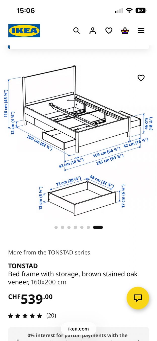 Ikea Lits: Tonstad Bett (bed) – D'occasion à Zürich par wil_9hpz 5