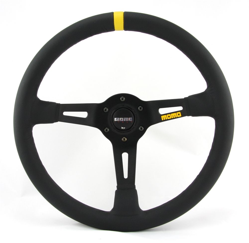 Tutti pezzi di ricambio auto: Momo Leder Sportlenkrad Modell MOD. 08 3 – Nuovo e nell'imballaggio originale da Moers venduto da BMS-Racing