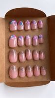 Gelnägel, Gr.M, kurz& rund von Hand bemalt, 2er Pack