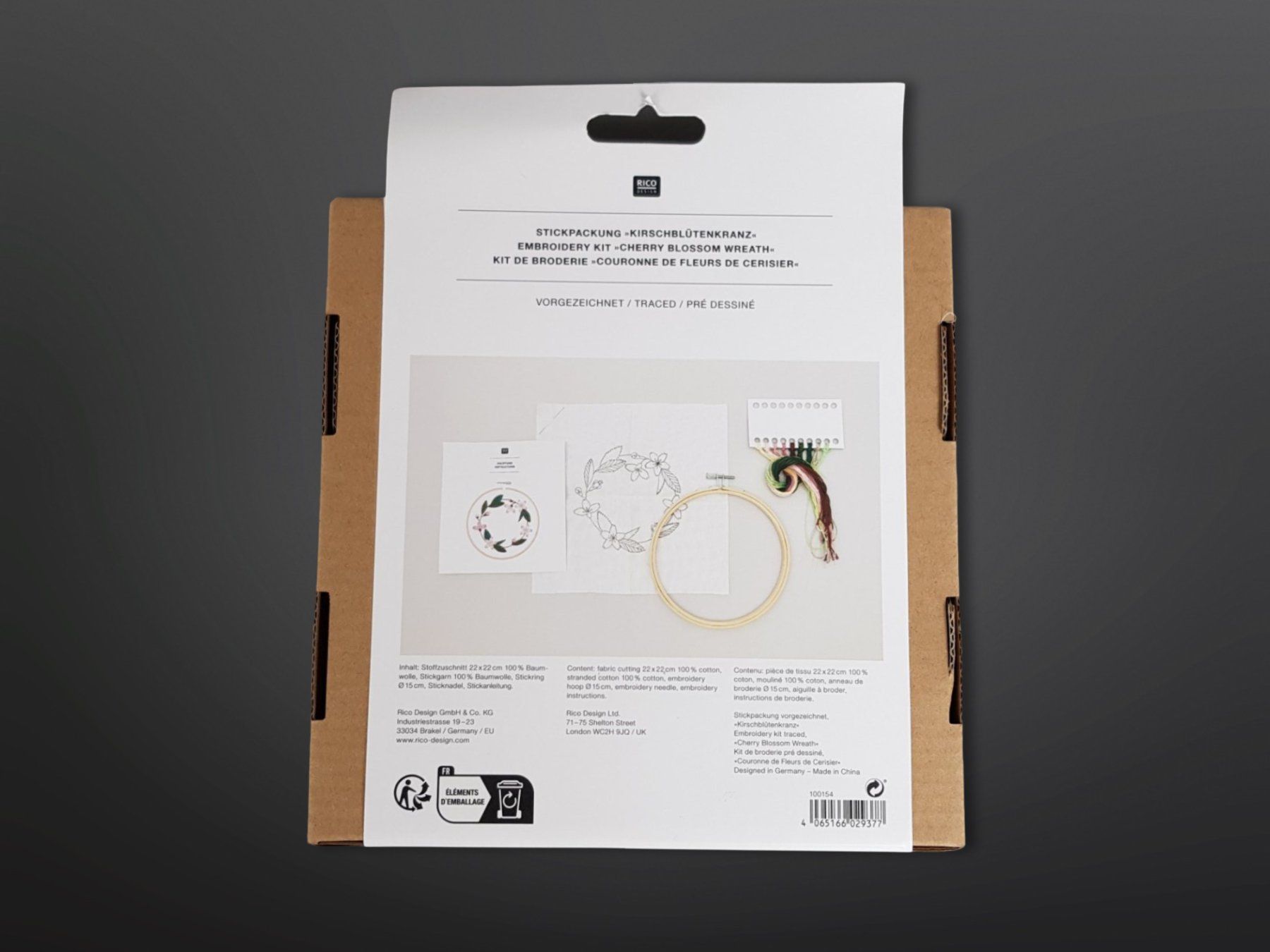 Kit bricolage: RICO Stickpackung Kirschblütenkranz – Nuovo (secondo la descrizione) da Suhr venduto da Restwert_Suhr 2