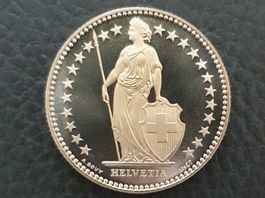 2 Franken 1991 stempelglanz! Cu/Ni