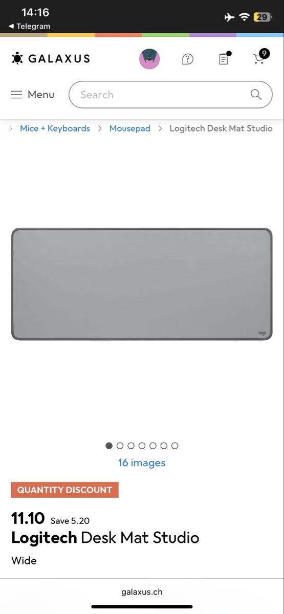 Logitech Tappetini per mouse: Logitech Desk Mat Studio Wide – Usato da Langenthal venduto da vik_v5ml 5