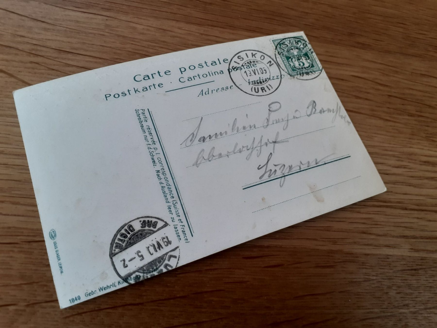 Cartes postales: URIROTHSTOCK - 1903 - SISIKON – D'occasion à Winterthur par Ornyx7 1