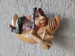 Bezaubernde Deko "Elf auf Mondsichel" 10cm *NEU