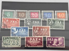 1945, Gedenkausgabe Waffenstillstand Europa, 13 Werte ATTEST