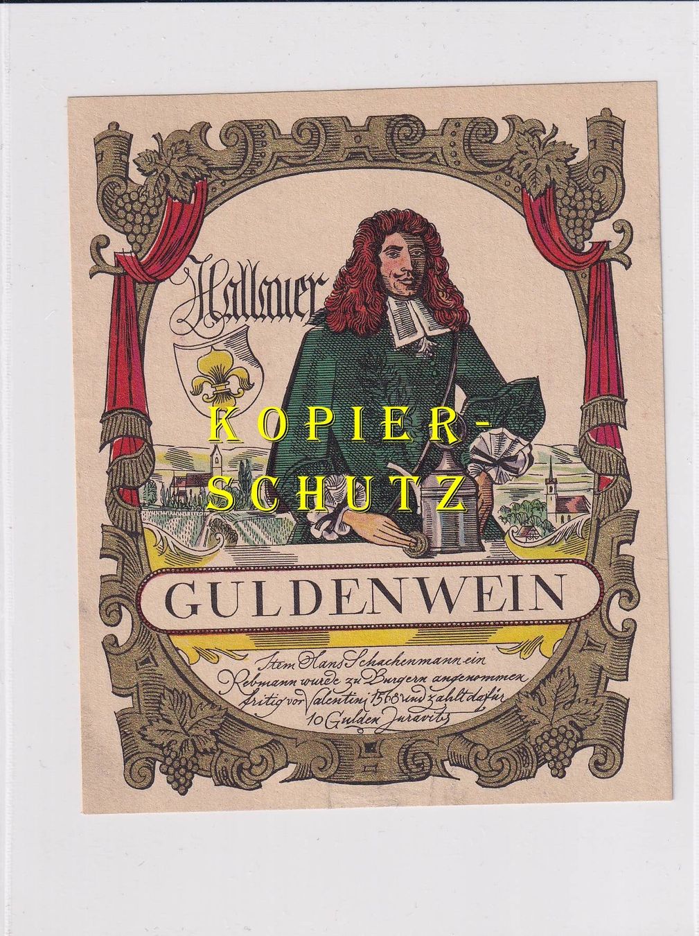 Papiere: Etikette - Hallauer "Guldenwein" /bd – Gebraucht aus Hombrechtikon von Rudolf07