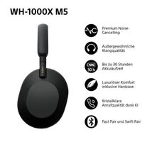 Sony WH-1000XM5 in Schwarz, selten gebraucht, Top-Zustand