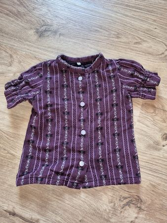 Edelweisshemd / Trachtenbluse für Kinder lila Grösse 86/92
