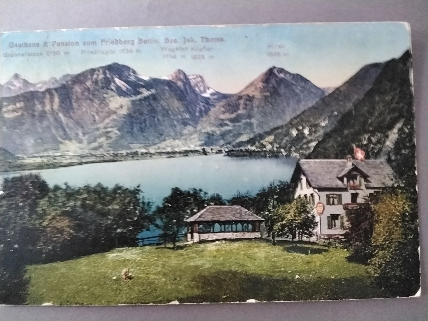 Cartoline postali: Alte Ansichtskarte vom Friedberg, Betlis, Kt. St. Gallen – Usato da Flims Waldhaus venduto da CONSETA