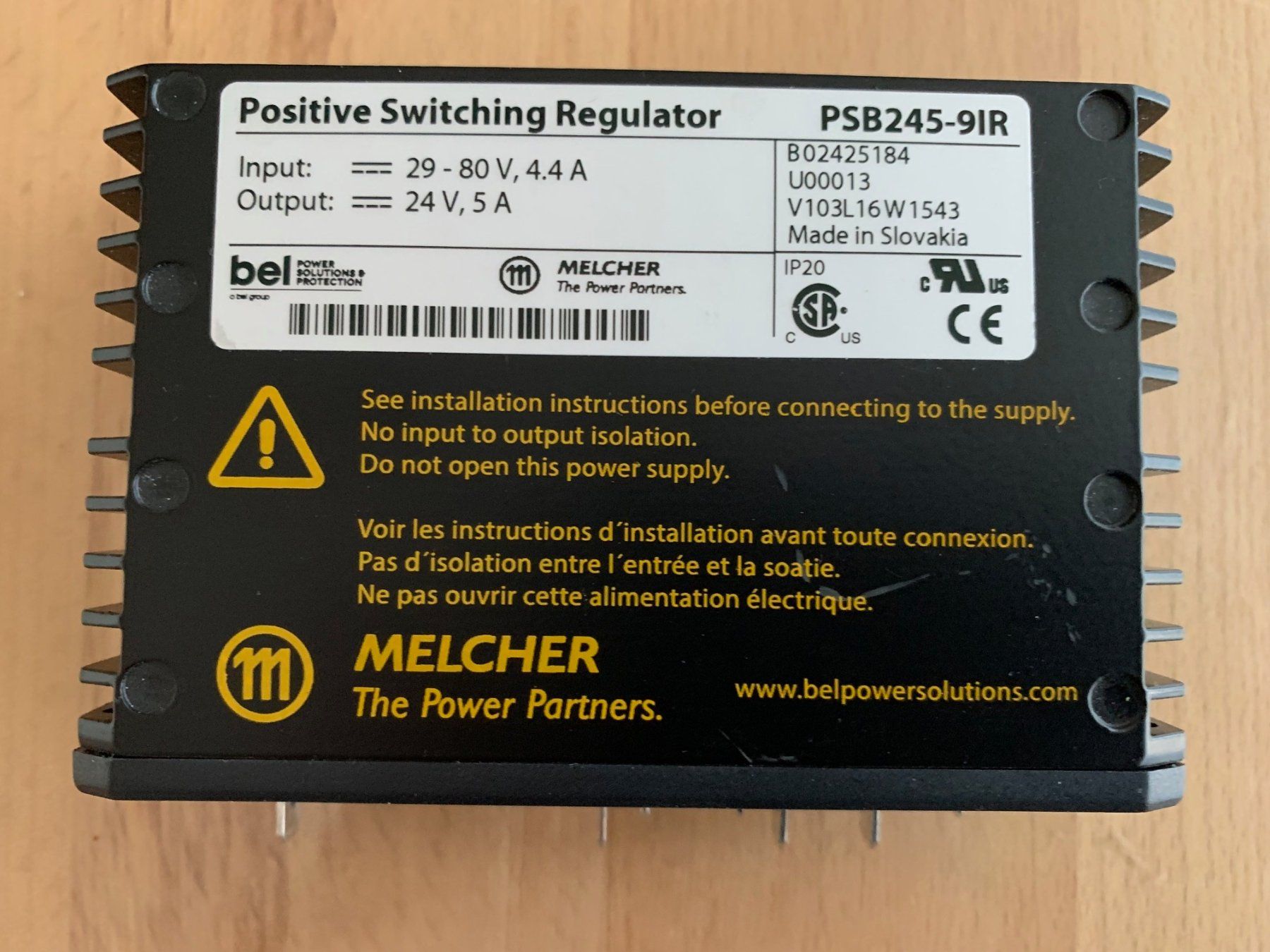 Elettrotecnica: Melcher Positive Switching Regulator PSB245-9IR - 24V , 5A – Nuovo (secondo la descrizione) da Bassersdorf venduto da Antaris01