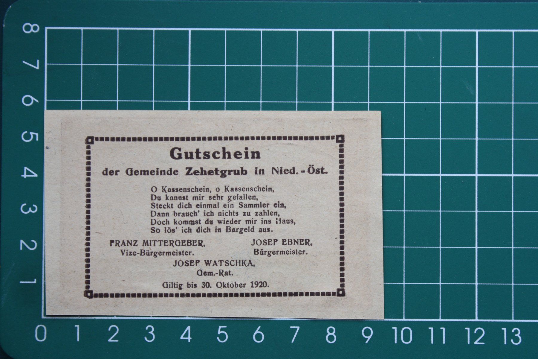 Banconote: currency voucher austria zehetgrub 20 heller 1920 – Usato da Laupen BE venduto da Gufi57 1