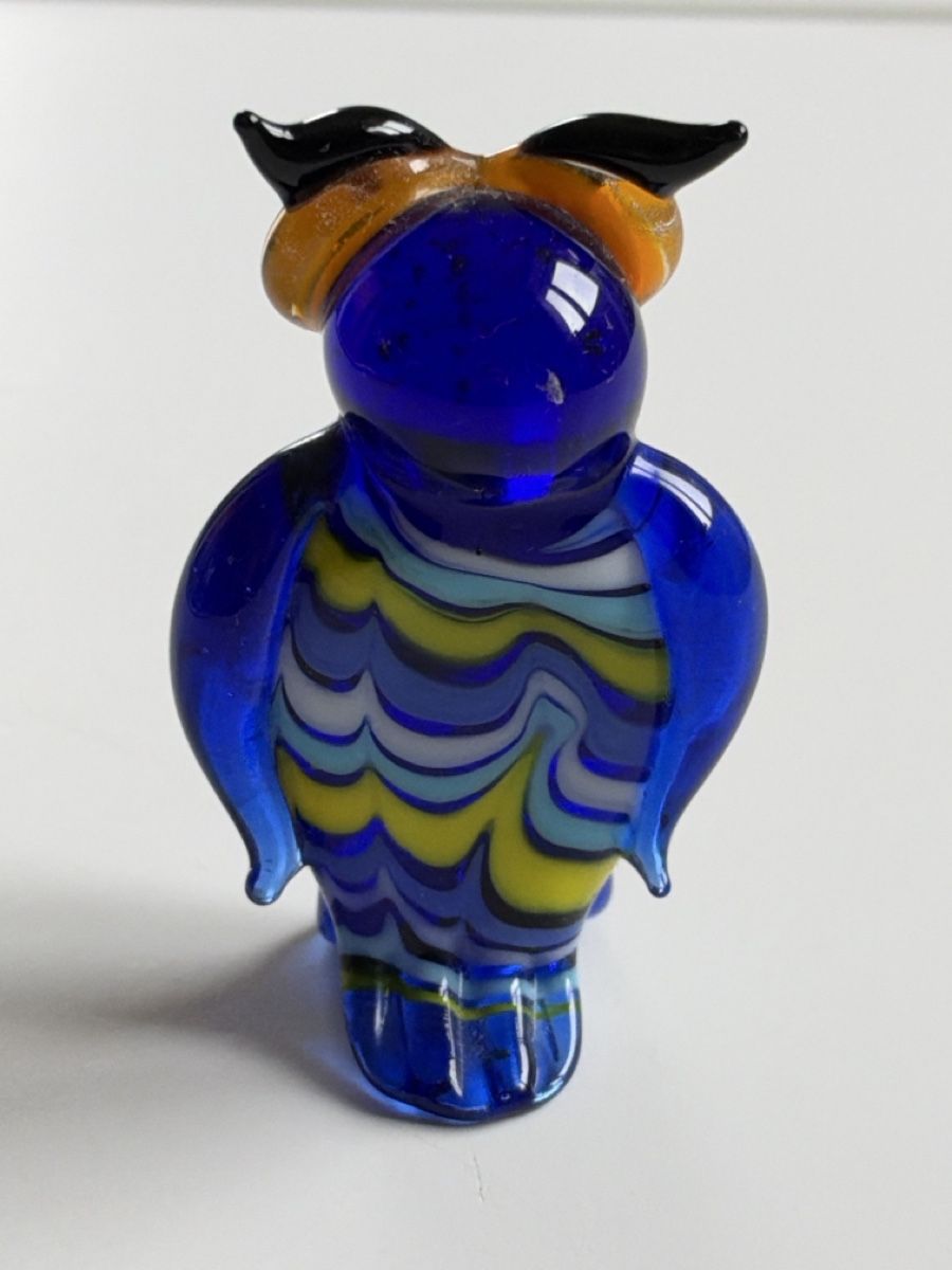 Statuette: Glaseule Eule Deko Glas blau bunt(2S7) – Usato da Neuenhof venduto da 123-Allerlei 2