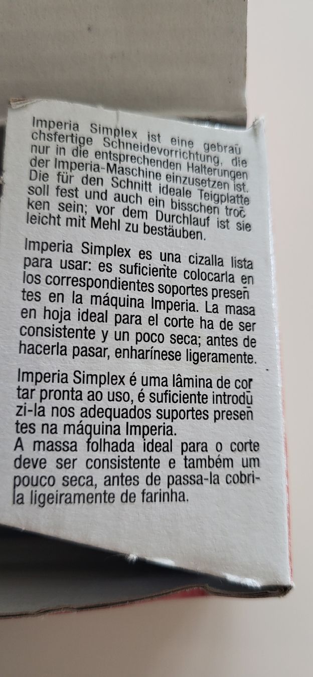 Elettrodomestici da cucina: Simplex Schneidevorrichtung Trenette 4 mm – Nuovo e nell'imballaggio originale da Figino venduto da mayam63 1