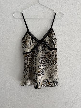 Haut  motif léopard avec dentelle noire S