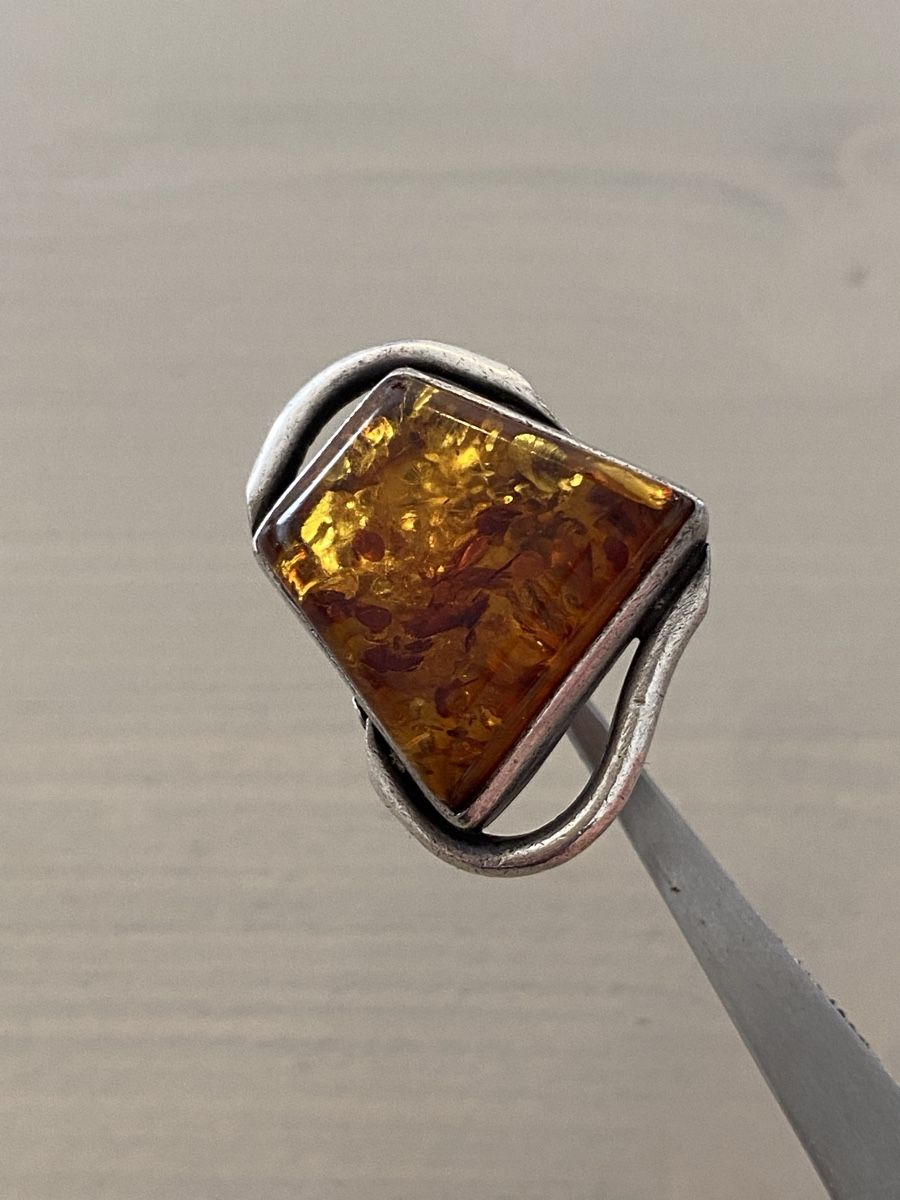 Anelli: Unisex Ring Bernstein Silber – Usato da Birr venduto da Vintage-Liebhaber 8