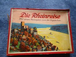 Rhein-Reise,Plan,Litho,Vogelschau,Metall-Figuren,Hausser-Spi
