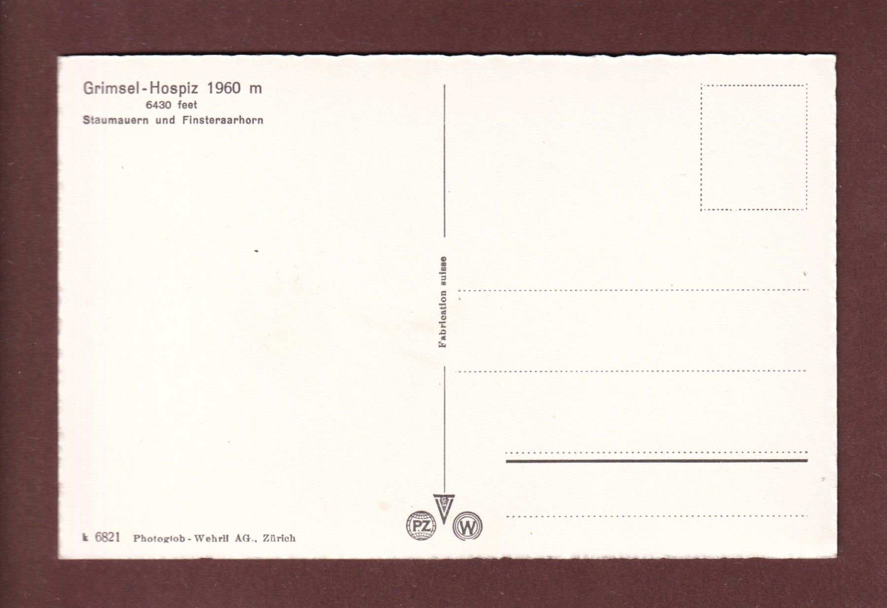 Cartoline postali: GRIMSEL-HOSPIZ - Staumauern – Usato da Pully venduto da nicecards-shop 1