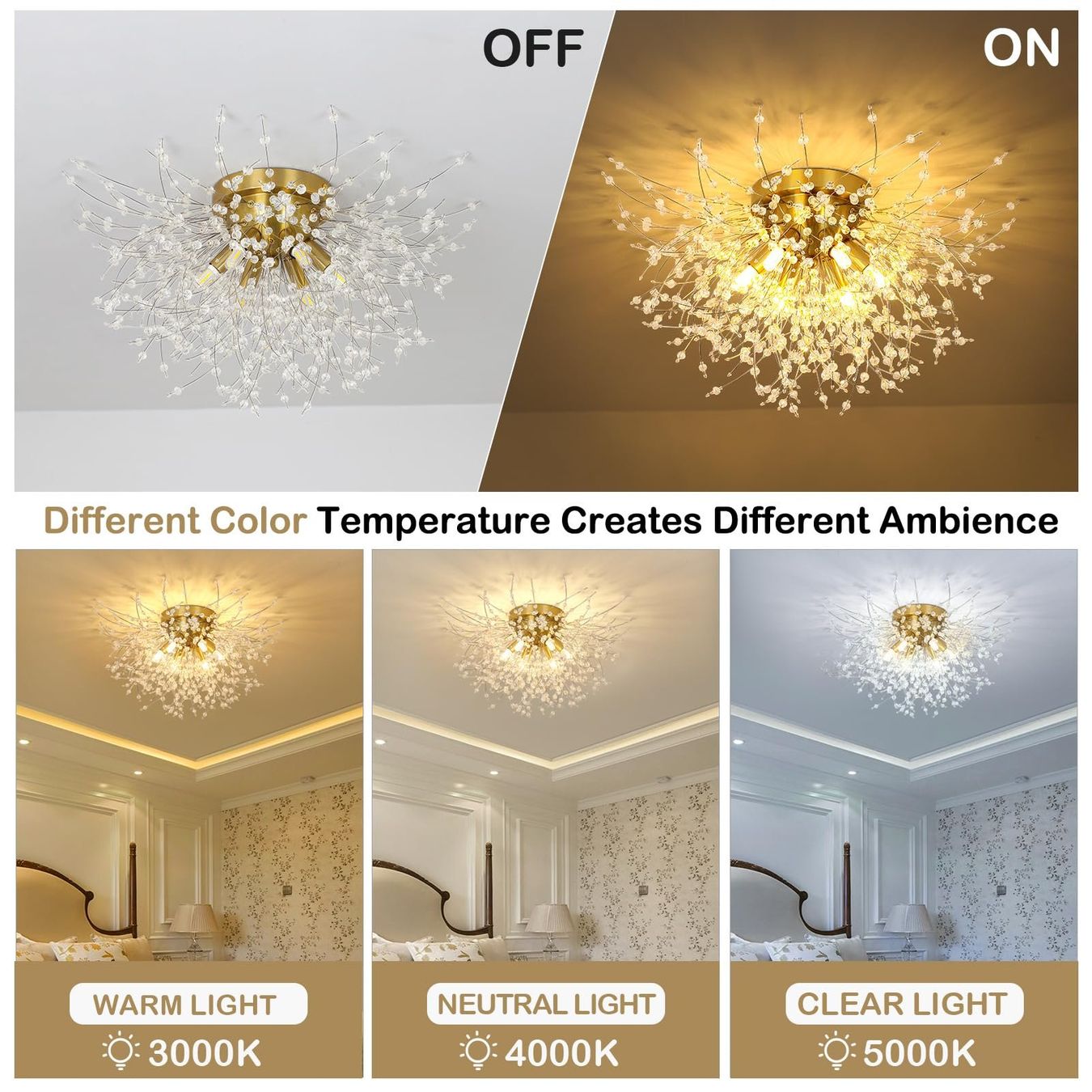 Lustres & lampes de plafonds: Moderne Kristall Deckenleuchte Deckenlampe Wohnzimmerlampe – Neuf avec emballage d'origine à Herisau par Zevora 5