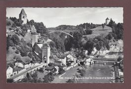 FRIBOURG - Remparts - Pont du Gotteron - Sarine - 1961