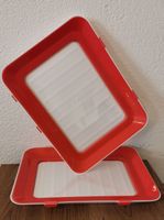 2x Frischhalte-Tablett mit Deckel, stapelbar