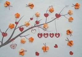 10 Blumen + 7 Schmetterlinge gehäkelt (uncinetto) 735 B